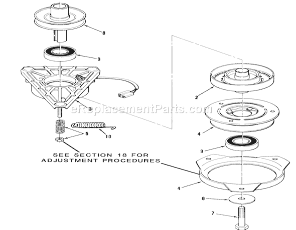 Toro 22-17KE01 (1988) Lawn Tractor Pto Clutch Diagram