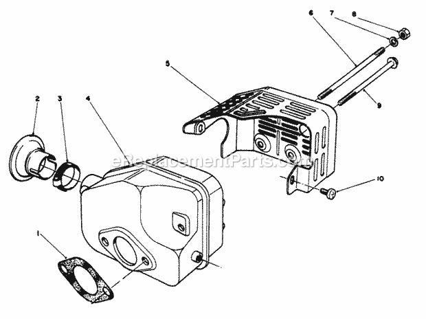 Toro 22026 (2000001-2999999) (1992) Side Discharge Mower Muffler Assembly (Model No. 47pm1-3) Diagram