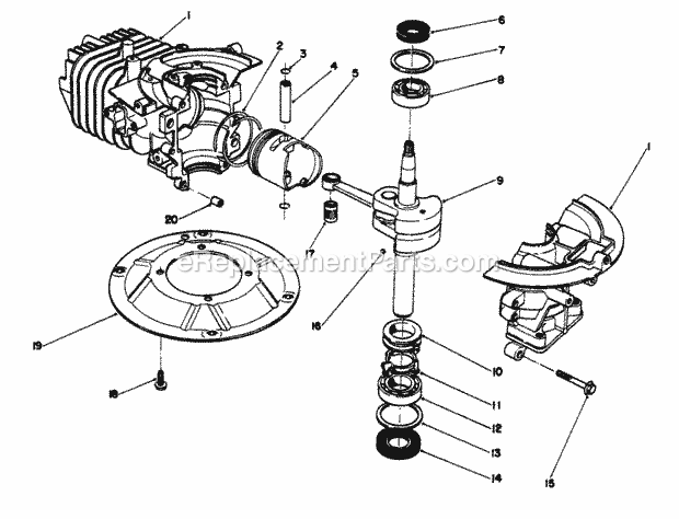 Toro 22026 (2000001-2999999) (1992) Side Discharge Mower Crankshaft Assembly (Model No. 47pm1-3) Diagram