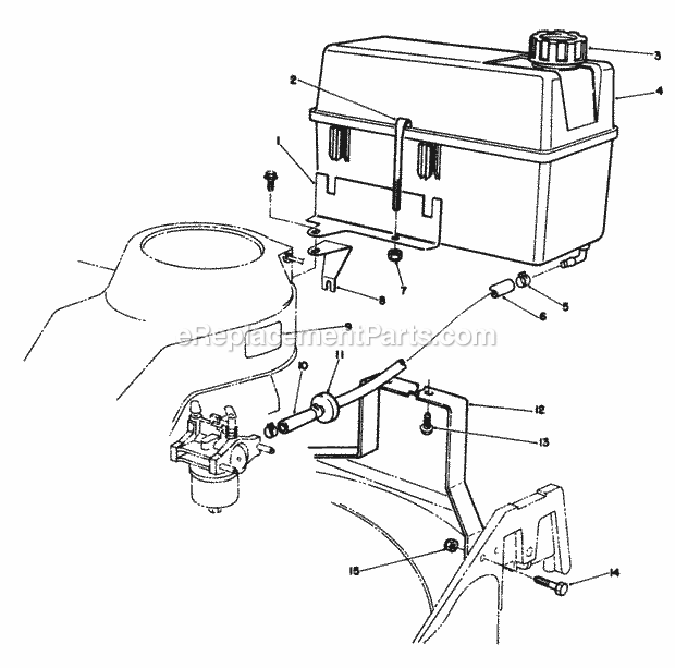 Toro 22026 (2000001-2999999) (1992) Side Discharge Mower Fuel Tank Assembly Diagram