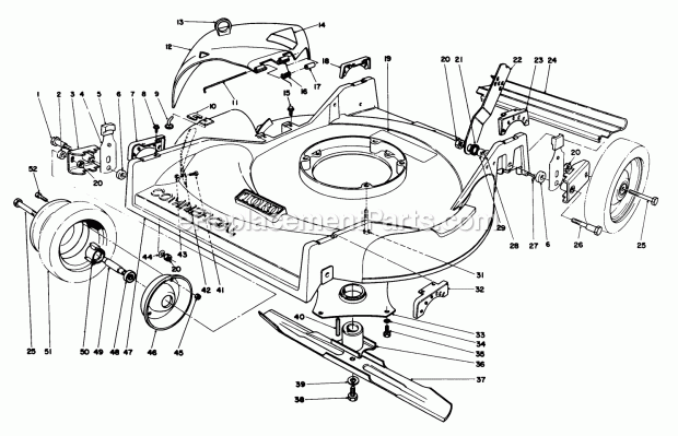 Toro 22026 (2000001-2999999) (1992) Side Discharge Mower Housing & Wheel Assembly Diagram