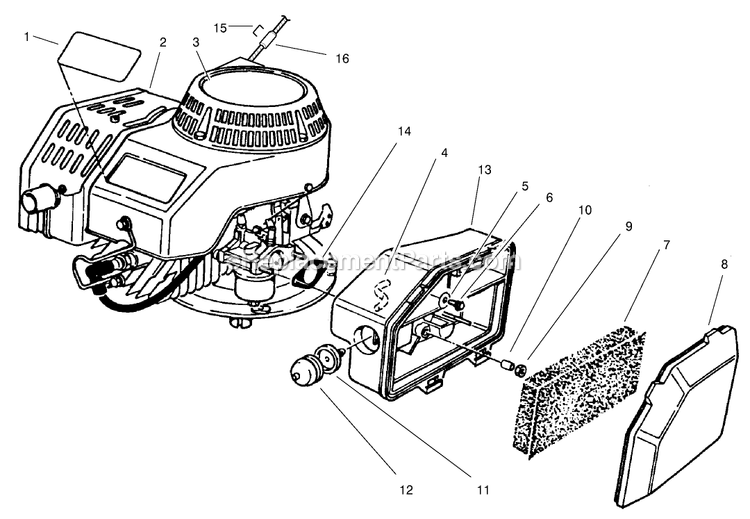 Toro 22026 (210000001-210999999)(2001) Side Discharge Mower Engine Assembly Diagram