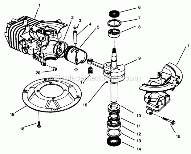 Toro 22026 (5900001-5999999) (1995) Side Discharge Mower Crankshaft Assembly (Model No. 47pr4-3) Diagram