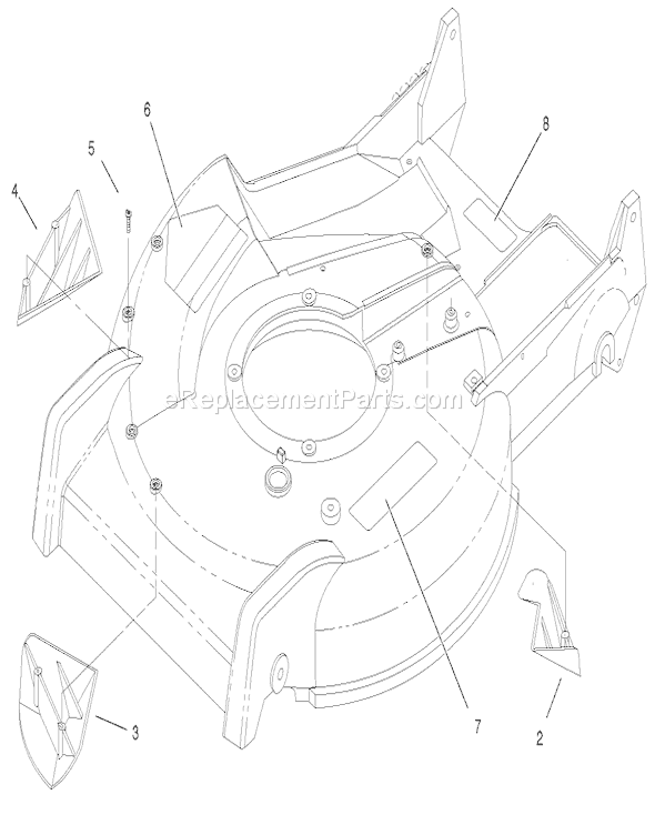 Toro 22040 (210000001-210999999)(2001) Lawn Mower Housing Assembly 98-7139 Diagram