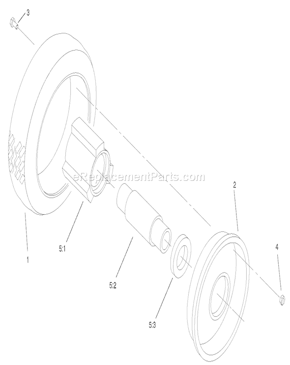 Toro 22043 (220000001-220999999)(2002) Lawn Mower Front Wheel and Tire Assembly Diagram