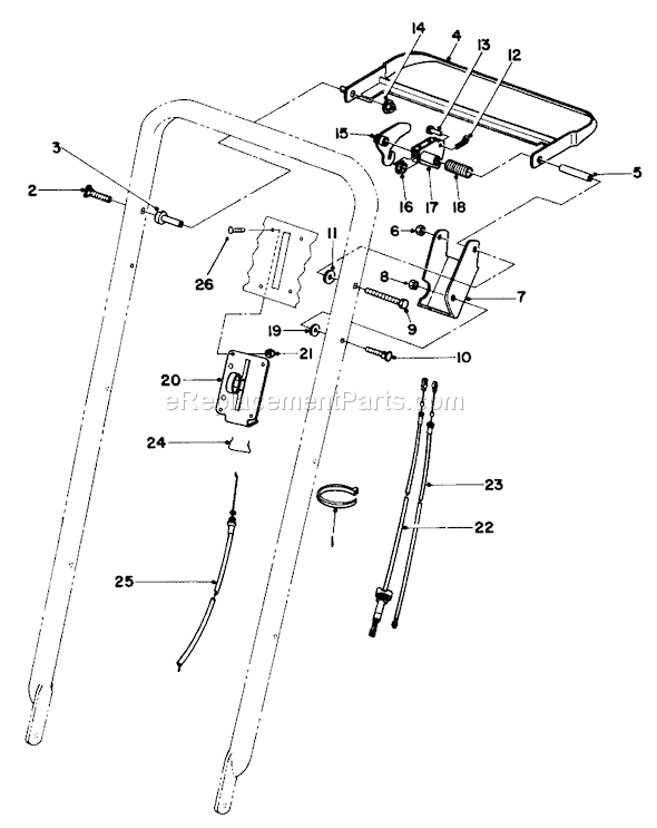 Toro 22043 (3900001-3900964)(1993) Lawn Mower Traction Control Assembly Diagram