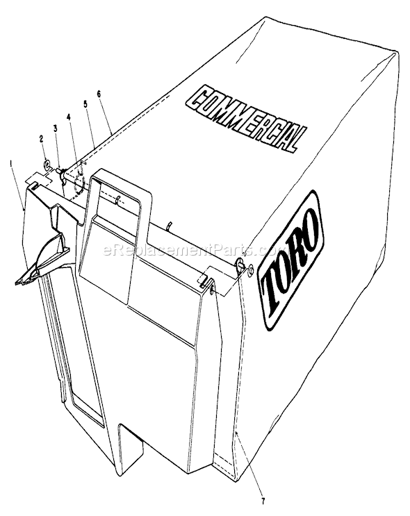 Toro 22043 (3900001-3900964)(1993) Lawn Mower Grass Bag Assembly Diagram