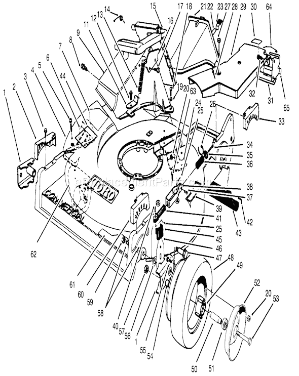 Toro 22043 (5900001-5999999)(1995) Lawn Mower Housing Assembly Diagram