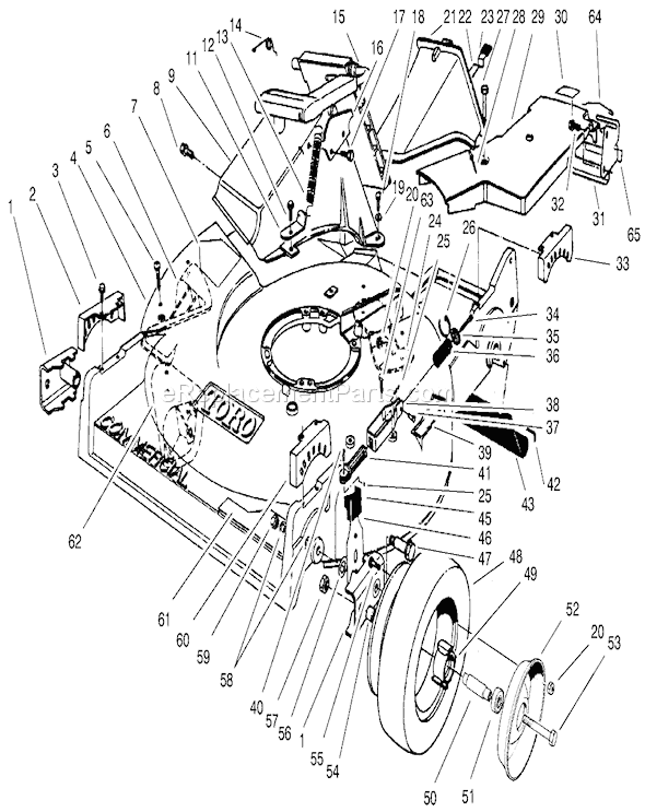 Toro 22043 (7900001-7999999)(1997) Lawn Mower Housing Assembly Diagram