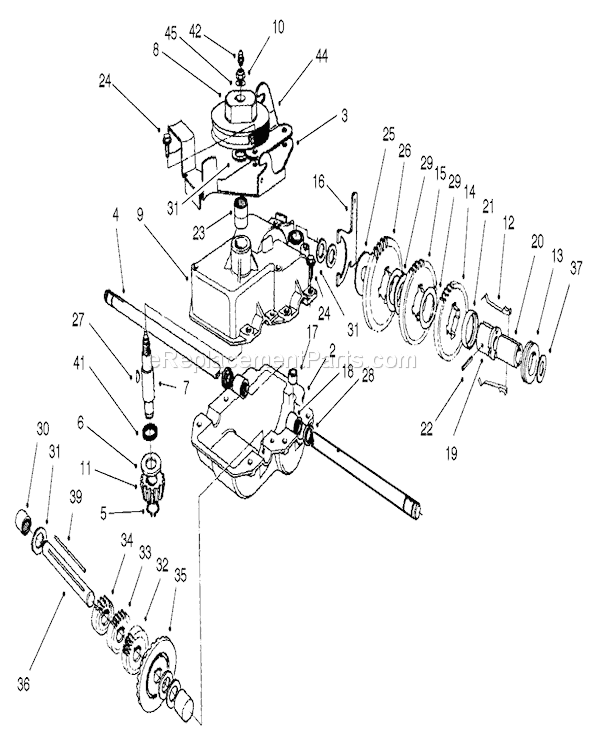 Toro 22045 (220000001-220999999)(2002) Lawn Mower Gear Case Assembly No. 74-1861 Diagram