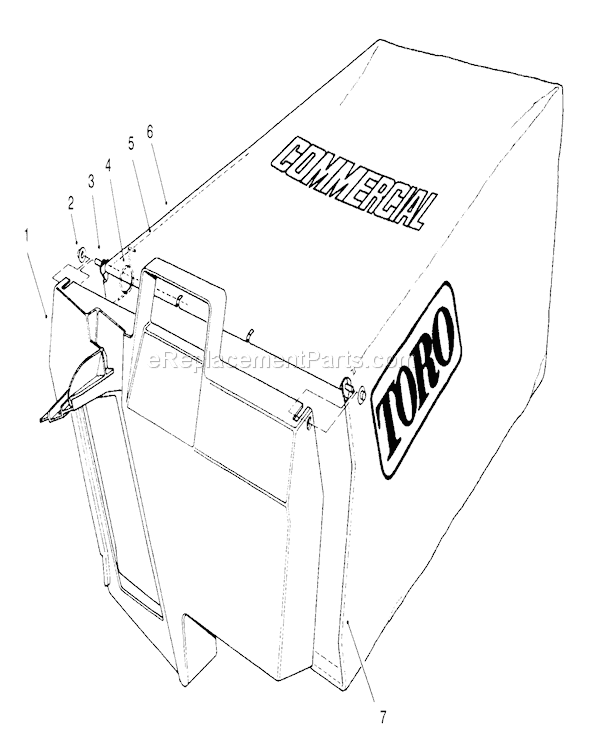 Toro 22145 (69000001-69999999)(1996) Lawn Mower Grass Bag Assembly Diagram