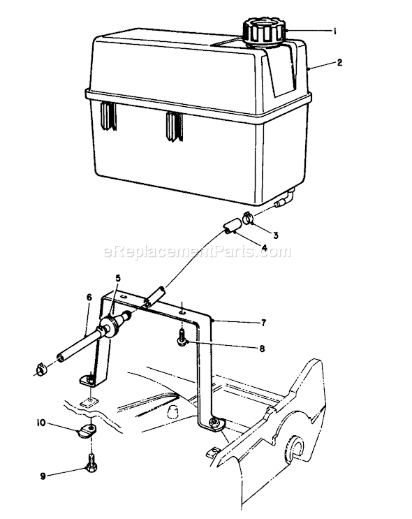 Toro 22151 (3900856-3999999)(1993) Lawn Mower Gas Tank Assembly Diagram