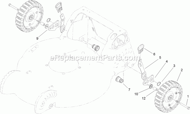 Toro 22155 (313000001-313999999) Commercial 21in Lawn Mower, 2013 Rear Wheel Assembly Diagram