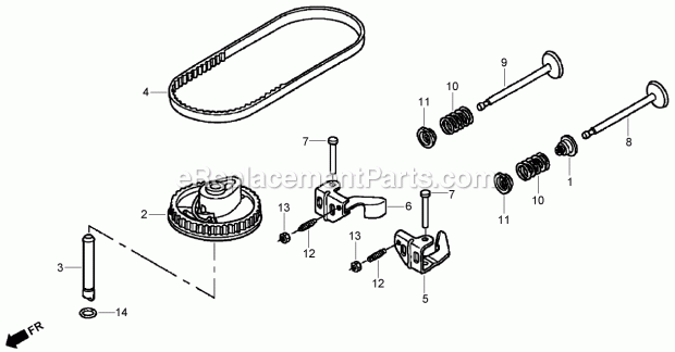 Toro 22156 (310000001-310999999) Commercial 21in Lawn Mower, 2010 Camshaft Pulley Assembly Honda Gsv190la A3t Diagram