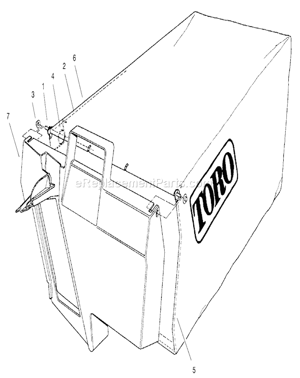 Toro 22162 (200000001-200999999)(2000) Lawn Mower Grass Bag Assembly No. 99-2535 Diagram