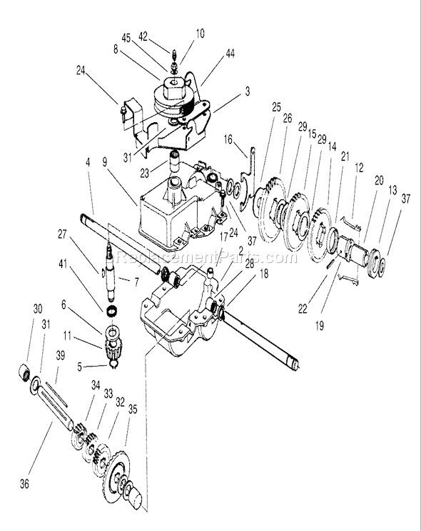 Toro 22162 (210000001-210999999)(2001) Lawn Mower Gear Case Assembly No. 74-1861 Diagram