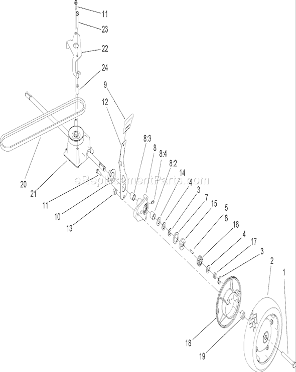 Toro 22164 (270003001-270999999)(2007) Lawn Mower Transmission Assembly Diagram