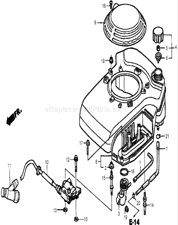 Toro 22168 (270000001-270999999)(2007) Lawn Mower Fan Cover Assembly Honda Gxv160a1 T1ah Diagram