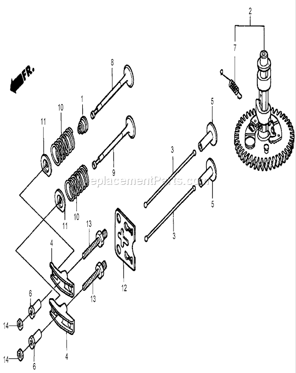 Toro 22168 (270000001-270999999)(2007) Lawn Mower Camshaft Assembly Honda Gxv160a1 T1ah Diagram