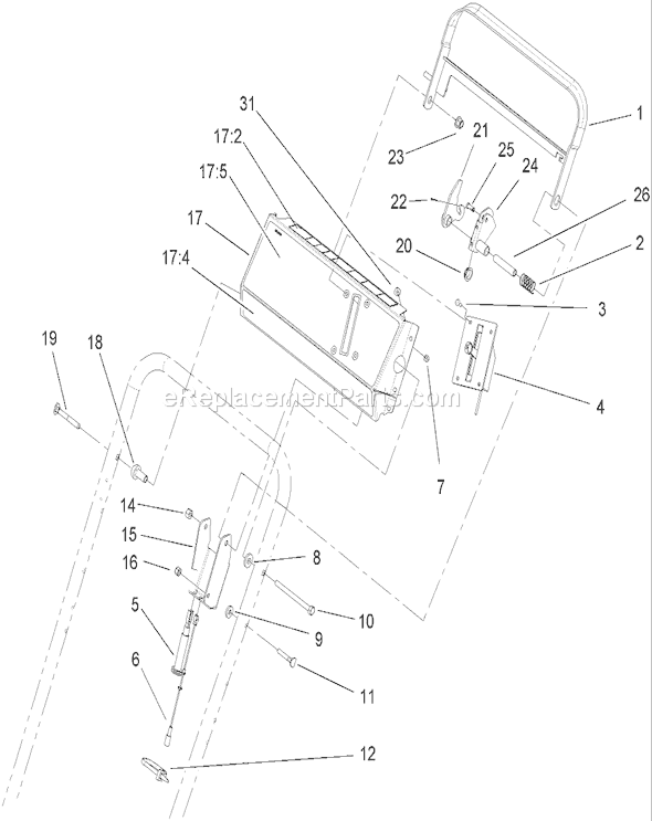 Toro 22168 (270000001-270999999)(2007) Lawn Mower Control Panel Assembly Diagram