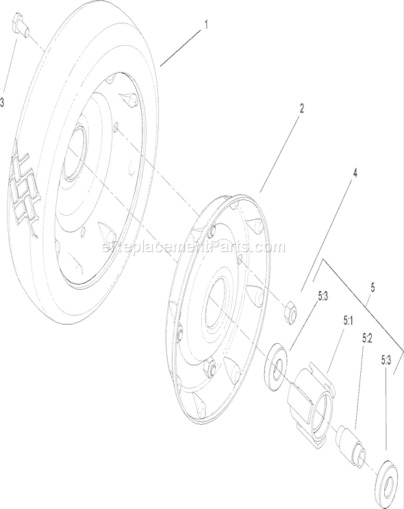 Toro 22176TE (250000001-250999999)(2005) Lawn Mower Wheel and Tire Assembly No. 53-7720 Diagram