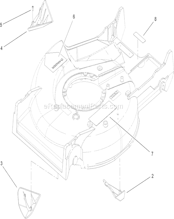 Toro 22176 (250000001-250999999)(2005) Lawn Mower Housing Assembly No. 98-7139 Diagram