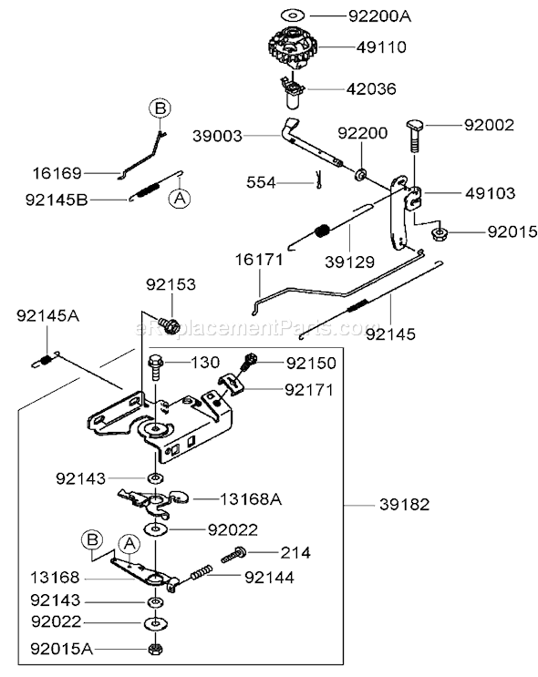 Toro 22187 (270000001-270999999)(2007) Lawn Mower Control Equipment Assembly Kawasaki Fj180v-As31 Diagram