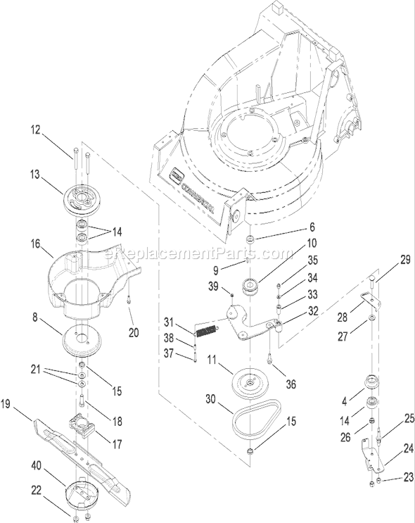 Toro 22189 (290000001-290999999)(2009) Lawn Mower Blade Brake Clutch Assembly Diagram