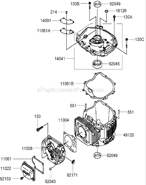 Toro 22189 (290000001-290999999)(2009) Lawn Mower Cylinder and Crankcase Assembly Kawasaki Fj180v-As30 Diagram