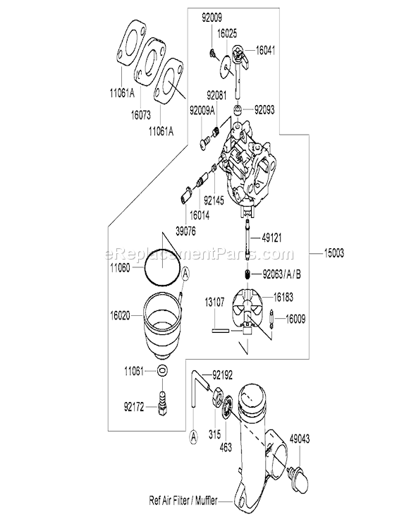 Toro 22193 (280000001-280999999)(2008) Lawn Mower Carburetor Assembly Kawasaki Fj180v-As34 Diagram