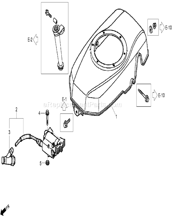 Toro 22196 (310000001-310999999)(2010) Lawn Mower Fan Cover Assembly Honda Gxv160uh2 T1ah Diagram