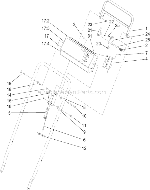 Toro 22196 (310000001-310999999)(2010) Lawn Mower Control Panel Assembly Diagram
