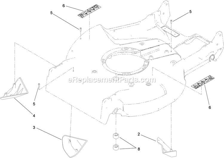 Toro 22196 (313000001-313999999)(2013) 21in Heavy-Duty Recycler/Rear Bagger Lawn Mower Housing Assembly Diagram