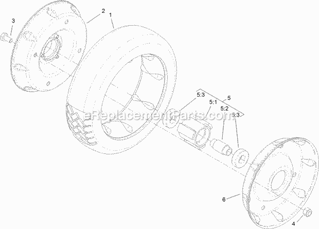 Toro 22198 (312000001-312999999) Lawn Mower Rear Wheel and Tire Assembly No. 121-1379 Diagram