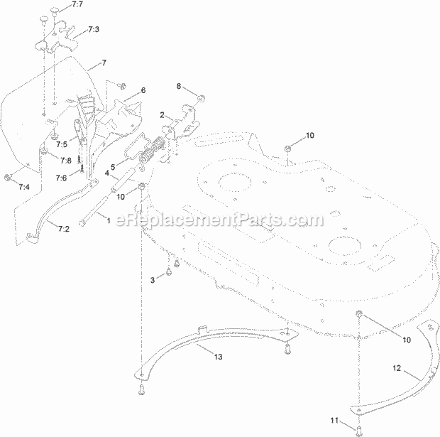 Toro 22205TE (314000001-314999999) 76cm Turfmaster Walk-behind Lawn Mower, 2014 Side Discharge Chute Assembly Diagram