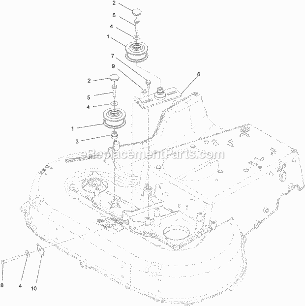 Toro 22205TE (400000000-999999999) 76cm Turfmaster Walk-behind Lawn Mower, 2017 Pulleys and Idler Assembly No. 126-7890 Diagram