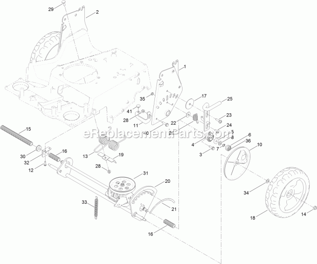 Toro 22210 (400000000-999999999) 30in Turfmaster Walk-behind Lawn Mower, 2017 Traction and Height-Of-Cut Assembly Diagram