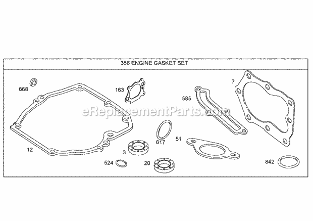 Toro 22242 (270000001-270999999) Commercial Side-discharge Lawnmower, 2007 358 Engine Gasket Set Assembly Briggs and Stratton 12w802-1701-B1 Diagram