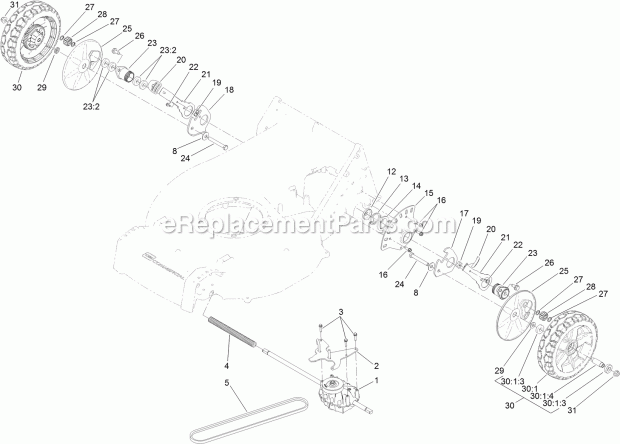 Toro 22290 (314000001-314999999) 21in Heavy-duty Recycler/rear Bagger Lawn Mower, 2014 Transmission Assembly Diagram