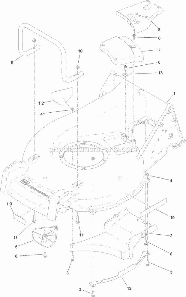 Toro 22296 (315000001-315999999) 21in Heavy-duty Recycler/rear Bagger Lawn Mower, 2015 Housing Assembly Diagram