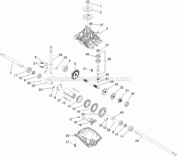 Toro 22296 (400000000-999999999) 21in Heavy-duty Recycler/rear Bagger Lawn Mower, 2017 Transmission Assembly No. 131-5350 Diagram