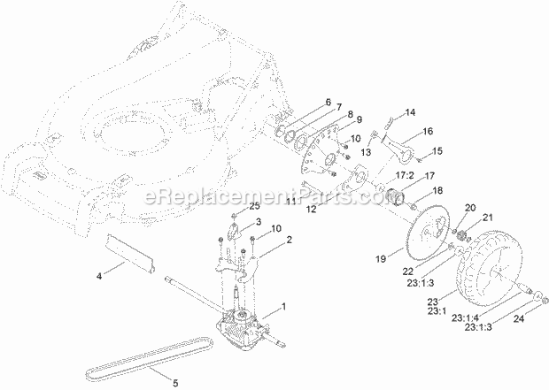 Toro 22298 (315000001-315999999) 21in Heavy-duty Recycler/rear Bagger Lawn Mower, 2015 Transmission Assembly Diagram