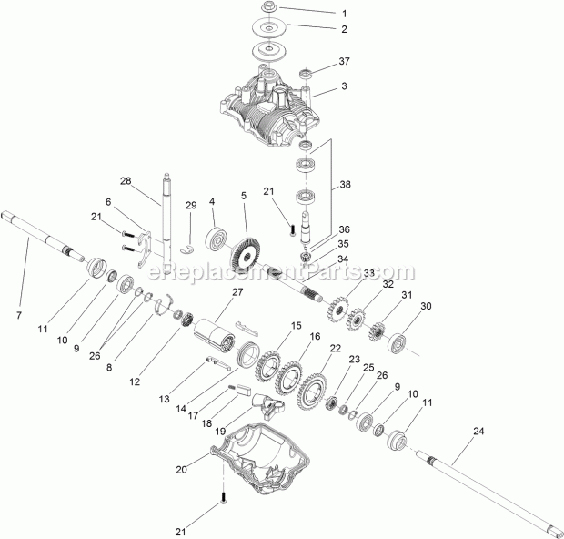 Toro 22298 (315000001-315999999) 21in Heavy-duty Recycler/rear Bagger Lawn Mower, 2015 Transmission Assembly No. 131-0859 Diagram
