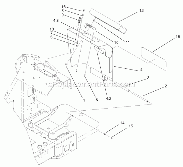 Toro 22303TE (220000001-220999999) Dingo 320-d Compact Utility Loader, 2002 Rear Cover Assembly Diagram