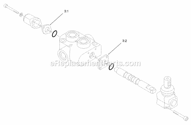 Toro 22305 (210000001-210999999) Dingo 322 Compact Utility Loader, 2001 Hydraulic Selector Valve Assembly No. 99-3072 Diagram