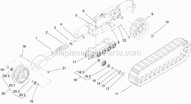 Toro 22306 (270000001-270999999) Dingo Tx 420 Compact Utility Loader, 2007 Track and Traction Assembly Diagram