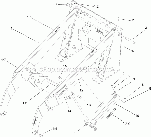 Toro 22307 (270000001-270999999) Dingo Tx 425 Wide Track Compact Utility Loader, 2007 Loader Arm Assembly Diagram