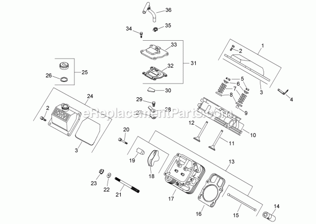 Toro 22307 (280000001-280999999) Dingo Tx 425 Wide Track Compact Utility Loader, 2008 Head, Valve and Breather Assembly Kohler Ch730-0162 Diagram