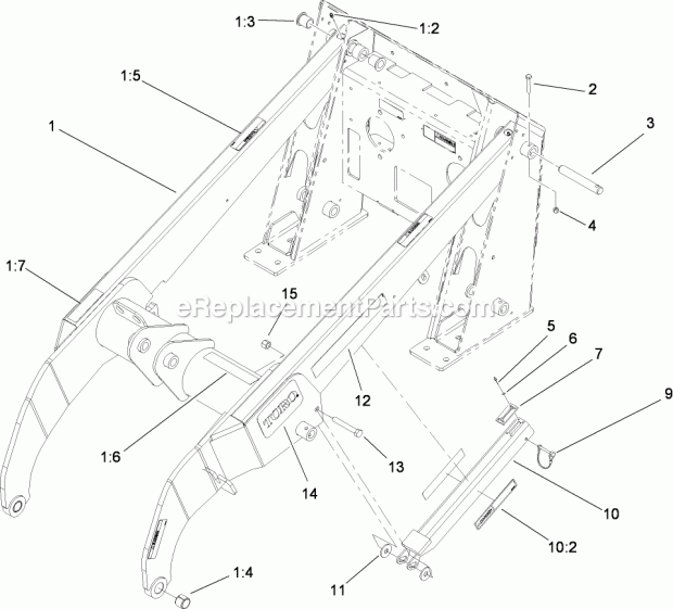 Toro 22307 (280000001-280999999) Dingo Tx 425 Wide Track Compact Utility Loader, 2008 Loader Arm Assembly Diagram