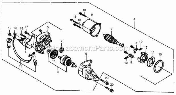 Toro 22308 (250000001-250999999) Dingo Tx 413 Compact Utility Loader, 2005 Starter Motor Assembly Honda Gx390k1qne2 Diagram